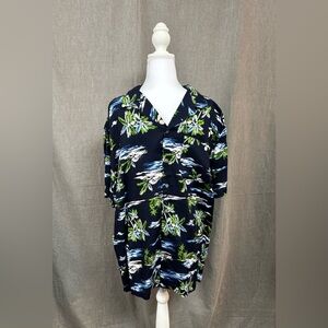 George Men’s Navy Hawaiian Ocean/Floral Shirt, Size: XL, NWT